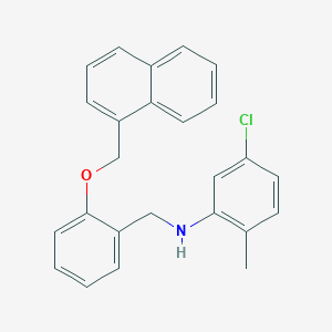 molecular formula C25H22ClNO B425918 5-chloro-2-methyl-N-[2-(1-naphthylmethoxy)benzyl]aniline 