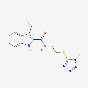 molecular formula C15H18N6OS B4259185 3-ethyl-N-{2-[(1-methyl-1H-tetrazol-5-yl)thio]ethyl}-1H-indole-2-carboxamide 