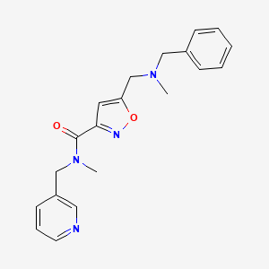 molecular formula C20H22N4O2 B4259198 5-{[benzyl(methyl)amino]methyl}-N-methyl-N-(3-pyridinylmethyl)-3-isoxazolecarboxamide 