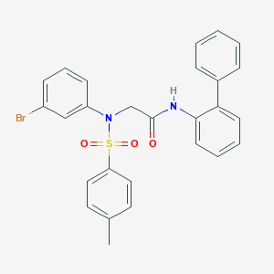 molecular formula C27H23BrN2O3S B425920 N-[1,1'-biphenyl]-2-yl-2-{3-bromo[(4-methylphenyl)sulfonyl]anilino}acetamide 