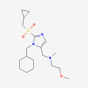 molecular formula C19H33N3O3S B4259203 ({1-(cyclohexylmethyl)-2-[(cyclopropylmethyl)sulfonyl]-1H-imidazol-5-yl}methyl)(2-methoxyethyl)methylamine 