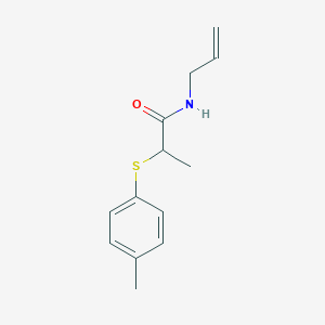molecular formula C13H17NOS B425922 N-allyl-2-[(4-methylphenyl)sulfanyl]propanamide 