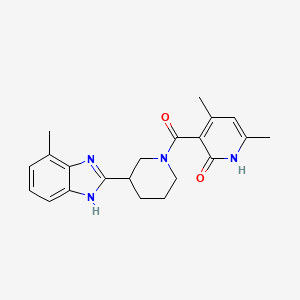molecular formula C21H24N4O2 B4259230 4,6-dimethyl-3-{[3-(4-methyl-1H-benzimidazol-2-yl)piperidin-1-yl]carbonyl}pyridin-2(1H)-one 