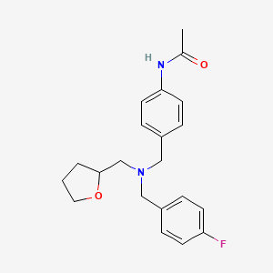 molecular formula C21H25FN2O2 B4259235 N-(4-{[(4-fluorobenzyl)(tetrahydrofuran-2-ylmethyl)amino]methyl}phenyl)acetamide 