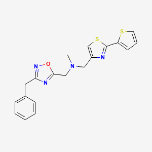 1-(3-benzyl-1,2,4-oxadiazol-5-yl)-N-methyl-N-{[2-(2-thienyl)-1,3-thiazol-4-yl]methyl}methanamine