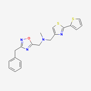 molecular formula C19H18N4OS2 B4259239 1-(3-benzyl-1,2,4-oxadiazol-5-yl)-N-methyl-N-{[2-(2-thienyl)-1,3-thiazol-4-yl]methyl}methanamine 