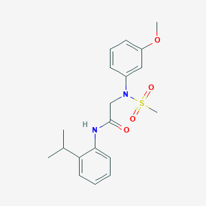 molecular formula C19H24N2O4S B425925 N-(2-isopropylphenyl)-2-[3-methoxy(methylsulfonyl)anilino]acetamide CAS No. 722466-04-8