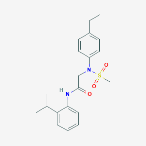 molecular formula C20H26N2O3S B425926 2-[4-ethyl(methylsulfonyl)anilino]-N-(2-isopropylphenyl)acetamide CAS No. 664320-96-1