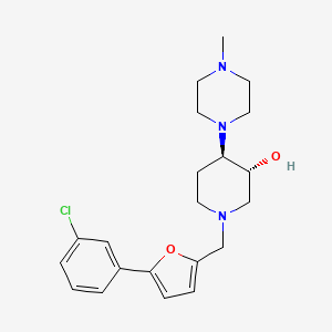 (3R*,4R*)-1-{[5-(3-chlorophenyl)-2-furyl]methyl}-4-(4-methyl-1-piperazinyl)-3-piperidinol