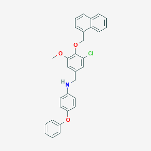 molecular formula C31H26ClNO3 B425927 N-[3-chloro-5-methoxy-4-(naphthalen-1-ylmethoxy)benzyl]-4-phenoxyaniline 
