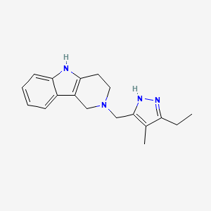 2-[(3-ethyl-4-methyl-1H-pyrazol-5-yl)methyl]-2,3,4,5-tetrahydro-1H-pyrido[4,3-b]indole trifluoroacetate