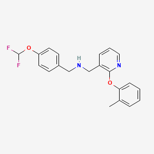 molecular formula C21H20F2N2O2 B4259282 1-[4-(difluoromethoxy)phenyl]-N-{[2-(2-methylphenoxy)-3-pyridinyl]methyl}methanamine 