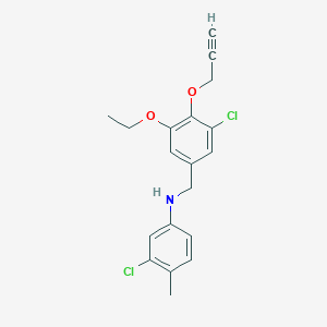 molecular formula C19H19Cl2NO2 B425929 N-[3-chloro-5-ethoxy-4-(2-propynyloxy)benzyl]-N-(3-chloro-4-methylphenyl)amine 