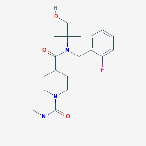 molecular formula C20H30FN3O3 B4259292 N~4~-(2-fluorobenzyl)-N~4~-(2-hydroxy-1,1-dimethylethyl)-N~1~,N~1~-dimethyl-1,4-piperidinedicarboxamide 