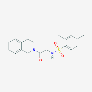 molecular formula C20H24N2O3S B425930 N-[2-(3,4-dihydro-2(1H)-isoquinolinyl)-2-oxoethyl]-2,4,6-trimethylbenzenesulfonamide 