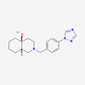 molecular formula C18H24N4O B4259316 (4aS*,8aS*)-2-[4-(1H-1,2,4-triazol-1-yl)benzyl]octahydroisoquinolin-4a(2H)-ol 