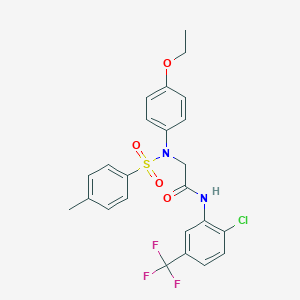 molecular formula C24H22ClF3N2O4S B425932 N-[2-chloro-5-(trifluoromethyl)phenyl]-2-{4-ethoxy[(4-methylphenyl)sulfonyl]anilino}acetamide 