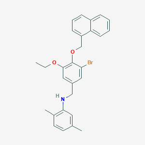 molecular formula C28H28BrNO2 B425933 N-[3-bromo-5-ethoxy-4-(naphthalen-1-ylmethoxy)benzyl]-2,5-dimethylaniline 