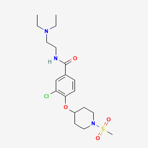 molecular formula C19H30ClN3O4S B4259347 3-chloro-N-[2-(diethylamino)ethyl]-4-{[1-(methylsulfonyl)-4-piperidinyl]oxy}benzamide 
