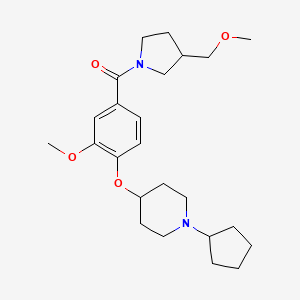 molecular formula C24H36N2O4 B4259348 1-cyclopentyl-4-(2-methoxy-4-{[3-(methoxymethyl)-1-pyrrolidinyl]carbonyl}phenoxy)piperidine 