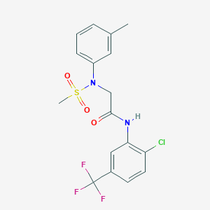 molecular formula C17H16ClF3N2O3S B425935 N-[2-chloro-5-(trifluoromethyl)phenyl]-2-[3-methyl(methylsulfonyl)anilino]acetamide CAS No. 664321-07-7