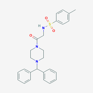 molecular formula C26H29N3O3S B425936 N-[2-(4-benzhydryl-1-piperazinyl)-2-oxoethyl]-4-methylbenzenesulfonamide 
