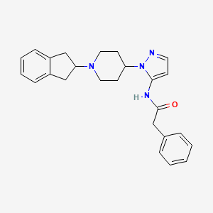 molecular formula C25H28N4O B4259364 N-{1-[1-(2,3-dihydro-1H-inden-2-yl)-4-piperidinyl]-1H-pyrazol-5-yl}-2-phenylacetamide 