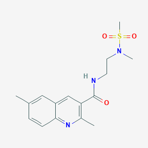 molecular formula C16H21N3O3S B4259387 2,6-dimethyl-N-{2-[methyl(methylsulfonyl)amino]ethyl}quinoline-3-carboxamide 