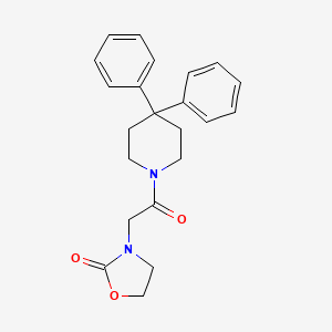 3-[2-(4,4-diphenyl-1-piperidinyl)-2-oxoethyl]-1,3-oxazolidin-2-one