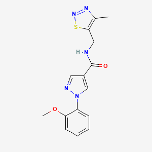 1-(2-methoxyphenyl)-N-[(4-methyl-1,2,3-thiadiazol-5-yl)methyl]-1H-pyrazole-4-carboxamide