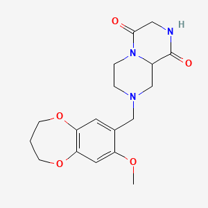 molecular formula C18H23N3O5 B4259415 8-[(8-methoxy-3,4-dihydro-2H-1,5-benzodioxepin-7-yl)methyl]tetrahydro-2H-pyrazino[1,2-a]pyrazine-1,4(3H,6H)-dione 