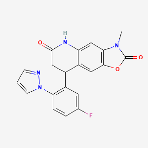 8-[5-fluoro-2-(1H-pyrazol-1-yl)phenyl]-3-methyl-7,8-dihydro[1,3]oxazolo[5,4-g]quinoline-2,6(3H,5H)-dione