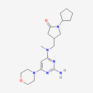 4-{[(2-amino-6-morpholin-4-ylpyrimidin-4-yl)(methyl)amino]methyl}-1-cyclopentylpyrrolidin-2-one