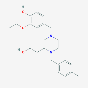 molecular formula C23H32N2O3 B4259444 2-ethoxy-4-{[3-(2-hydroxyethyl)-4-(4-methylbenzyl)-1-piperazinyl]methyl}phenol 