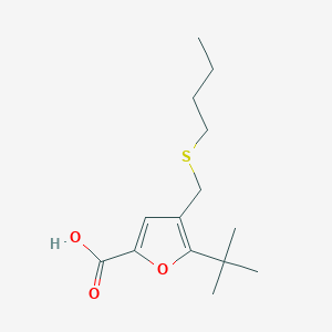 molecular formula C14H22O3S B425945 5-Tert-butyl-4-[(butylthio)methyl]-2-furoic acid 