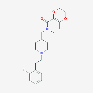 N-({1-[2-(2-fluorophenyl)ethyl]-4-piperidinyl}methyl)-N,3-dimethyl-5,6-dihydro-1,4-dioxine-2-carboxamide