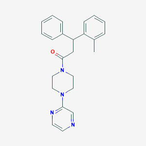 2-{4-[3-(2-methylphenyl)-3-phenylpropanoyl]-1-piperazinyl}pyrazine