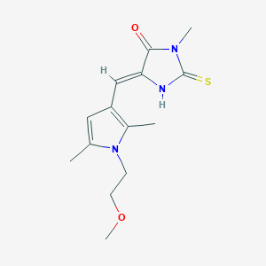 molecular formula C14H19N3O2S B425947 5-{[1-(2-methoxyethyl)-2,5-dimethyl-1H-pyrrol-3-yl]methylene}-3-methyl-2-thioxo-4-imidazolidinone 