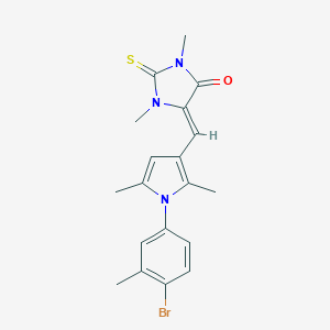 molecular formula C19H20BrN3OS B425949 5-{[1-(4-bromo-3-methylphenyl)-2,5-dimethyl-1H-pyrrol-3-yl]methylene}-1,3-dimethyl-2-thioxo-4-imidazolidinone 
