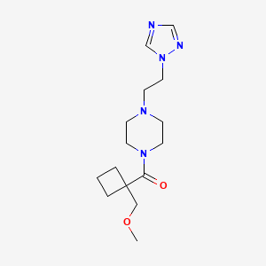 molecular formula C15H25N5O2 B4259498 1-{[1-(methoxymethyl)cyclobutyl]carbonyl}-4-[2-(1H-1,2,4-triazol-1-yl)ethyl]piperazine 