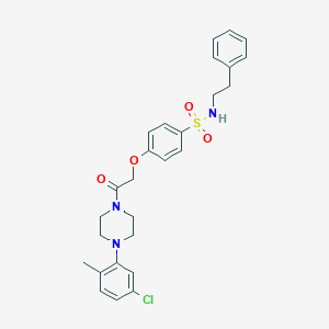molecular formula C27H30ClN3O4S B425950 4-{2-[4-(5-chloro-2-methylphenyl)-1-piperazinyl]-2-oxoethoxy}-N-(2-phenylethyl)benzenesulfonamide 