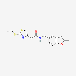 molecular formula C17H20N2O2S2 B4259503 2-[2-(ethylthio)-1,3-thiazol-4-yl]-N-[(2-methyl-2,3-dihydro-1-benzofuran-5-yl)methyl]acetamide 