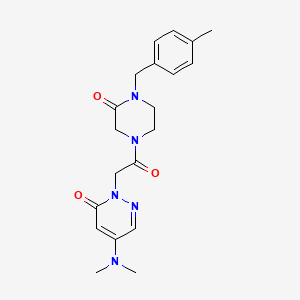 molecular formula C20H25N5O3 B4259536 5-(dimethylamino)-2-{2-[4-(4-methylbenzyl)-3-oxo-1-piperazinyl]-2-oxoethyl}-3(2H)-pyridazinone 