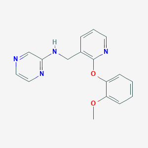 molecular formula C17H16N4O2 B4259544 N-{[2-(2-methoxyphenoxy)-3-pyridinyl]methyl}-2-pyrazinamine 