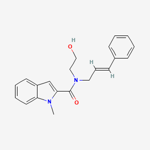 molecular formula C21H22N2O2 B4259545 N-(2-hydroxyethyl)-1-methyl-N-[(2E)-3-phenylprop-2-en-1-yl]-1H-indole-2-carboxamide 