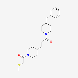 molecular formula C23H34N2O2S B4259549 4-benzyl-1-(3-{1-[(methylthio)acetyl]-4-piperidinyl}propanoyl)piperidine 