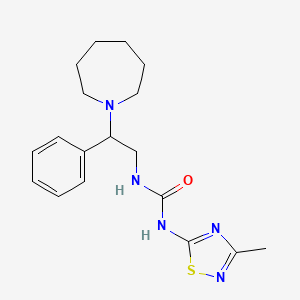 molecular formula C18H25N5OS B4259553 N-(2-azepan-1-yl-2-phenylethyl)-N'-(3-methyl-1,2,4-thiadiazol-5-yl)urea 