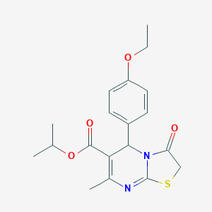molecular formula C19H22N2O4S B425956 isopropyl 5-(4-ethoxyphenyl)-7-methyl-3-oxo-2,3-dihydro-5H-[1,3]thiazolo[3,2-a]pyrimidine-6-carboxylate 