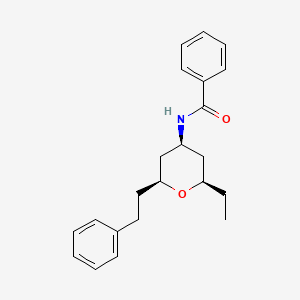 molecular formula C22H27NO2 B4259561 N-[(2R*,4S*,6S*)-2-ethyl-6-(2-phenylethyl)tetrahydro-2H-pyran-4-yl]benzamide 
