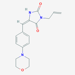 molecular formula C17H19N3O3 B425958 (5E)-5-[4-(morpholin-4-yl)benzylidene]-3-(prop-2-en-1-yl)imidazolidine-2,4-dione 